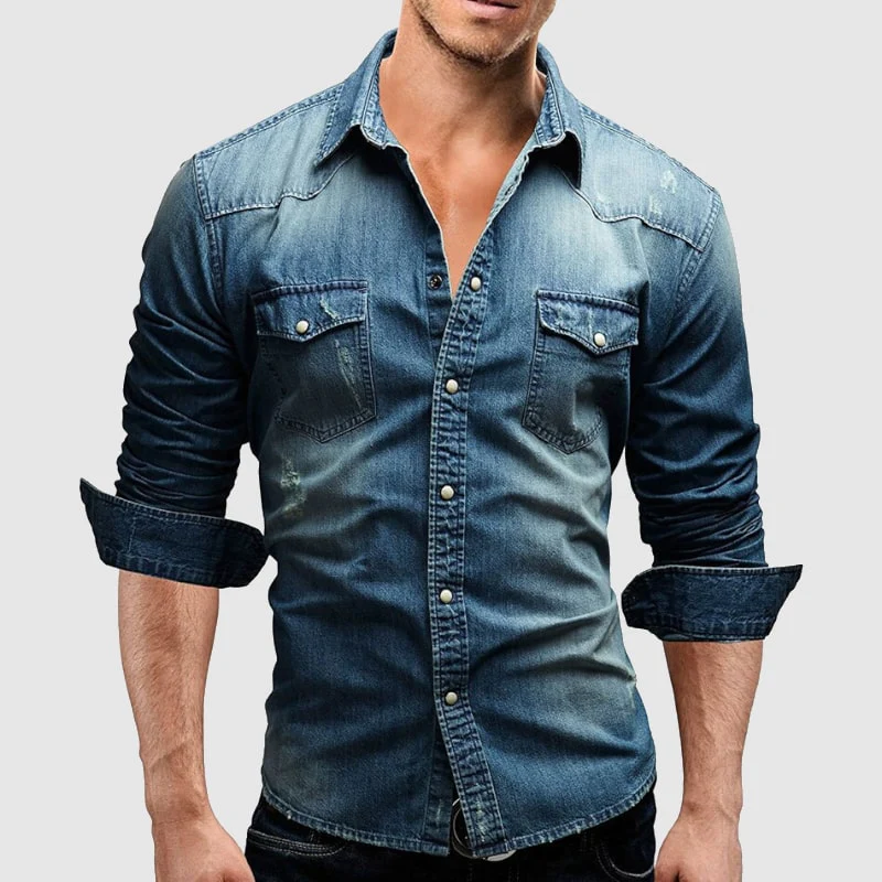 CAMICIA IN DENIM CIMOSATO RETRÒ THEODORE