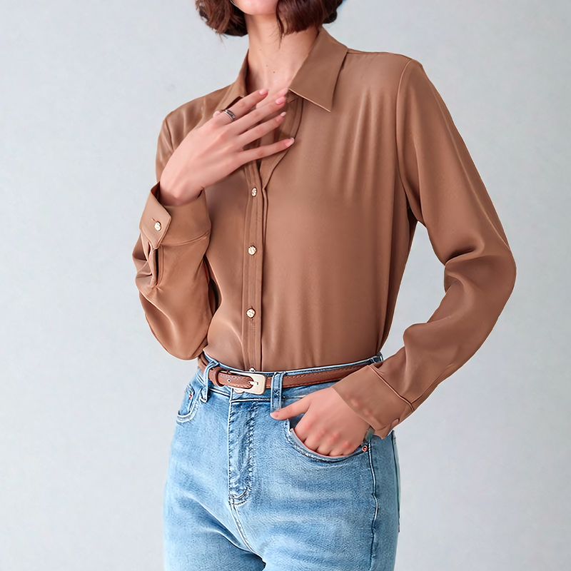 L'AURABLEND LOTUS SATIN BLOUSE BY VITTORIA-VELURE™