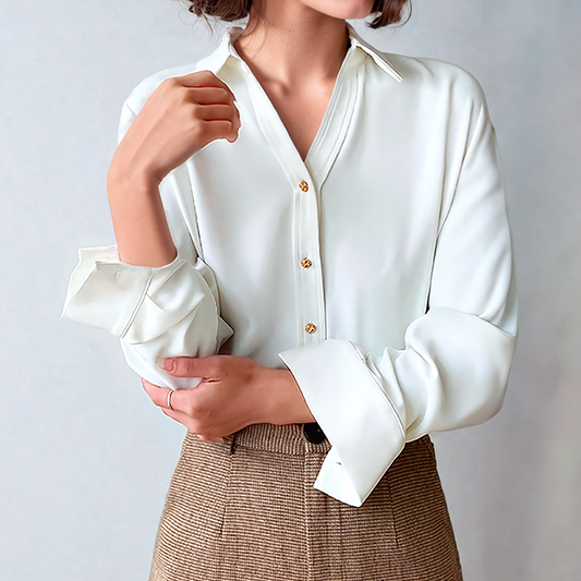 L'AURABLEND LOTUS SATIN BLOUSE BY VITTORIA-VELURE™